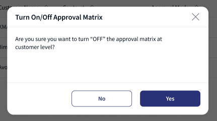 On/Off Approval Matrix